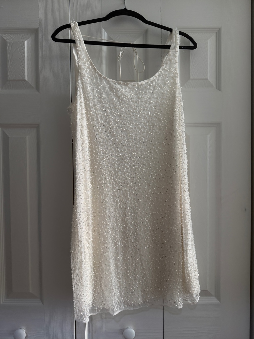 Abercrombie & Fitch White Beaded Mini Dress